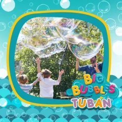 TUBAN Bolas de Sabão 400ml c/ Varinha Gigante 200x45cm | Kit Bolhas Gigantes Crianças 3+ para Festas de Aniversário Criança