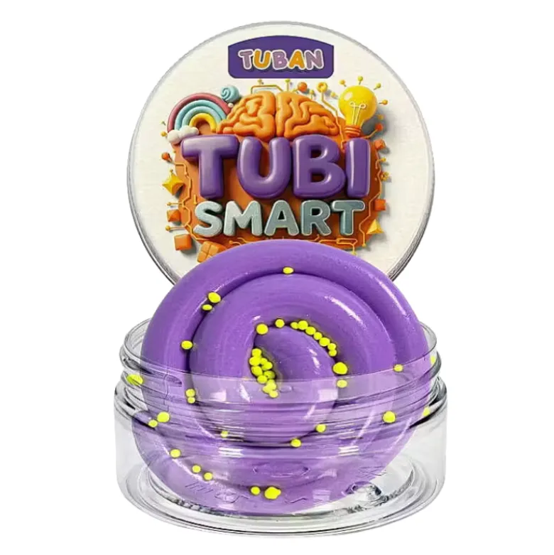 TUBI SMART Massa de Modelar Alien 50g | Plasticina Massa de Modelar Roxa Elástica + Bolinhas +6
