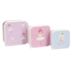 Tutete Lancheiras Ballet 3 Unidades | Caixas Snacks Infantil BPA Free