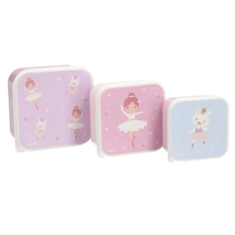 Tutete Lancheiras Ballet 3 Unidades | Caixas Snacks Infantil BPA Free