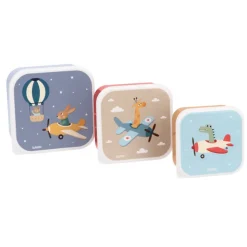 Tutete 3 Lancheiras Planes | Caixas Snacks Infantil BPA Free