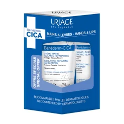 Uriage Bariéderm CICA Coffret Creme Mãos 50ml e Bálsamo Labial 15ml | Mãos Secas e Lábios Gretados