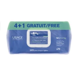 Uriage Bebé Pack Toalhetes Limpeza 4+1 x70 | 350 Toalhetes Higiene Bebé