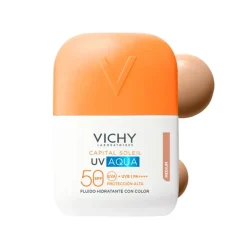 Vichy Capital Soleil UV-Aqua Fluido com Cor Medium SPF50 50ml| Tom Médio Uniformiza e Hidrata