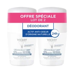 Vichy Desodorizante Roll-On 24h 0% Alcool 2x50ml -50% 2ªUnidade