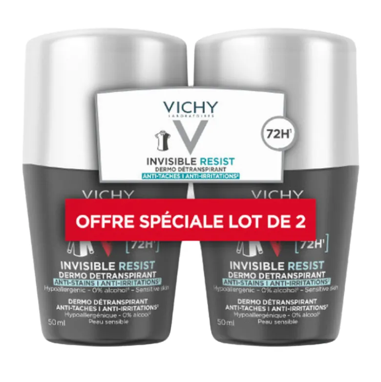 Vichy Homme Desodorizante Roll-on Control Extremo 72h 2x50ml -50% 2ªUnidade