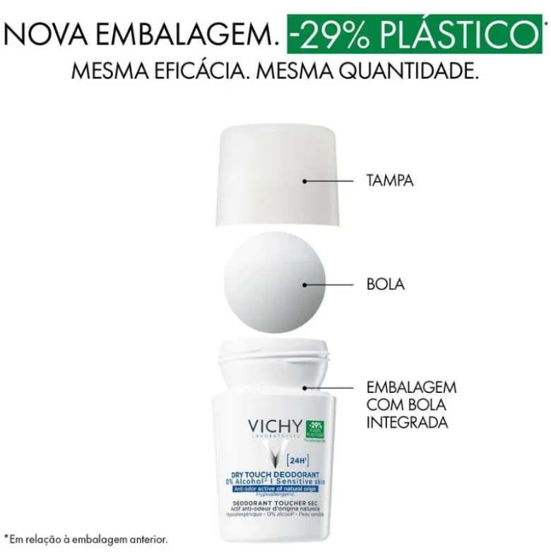 Vichy Pack Desodorizante Roll-On 24H Toque Seco 2x50ml | Pele Sensível