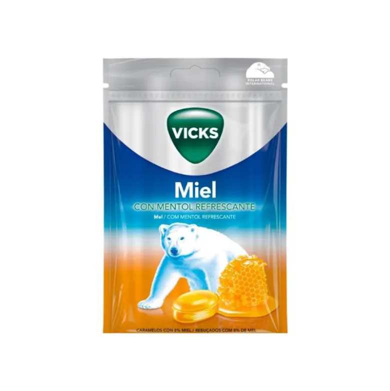 Vicks Mel Rebuçados com Mentol Refrescante 72g