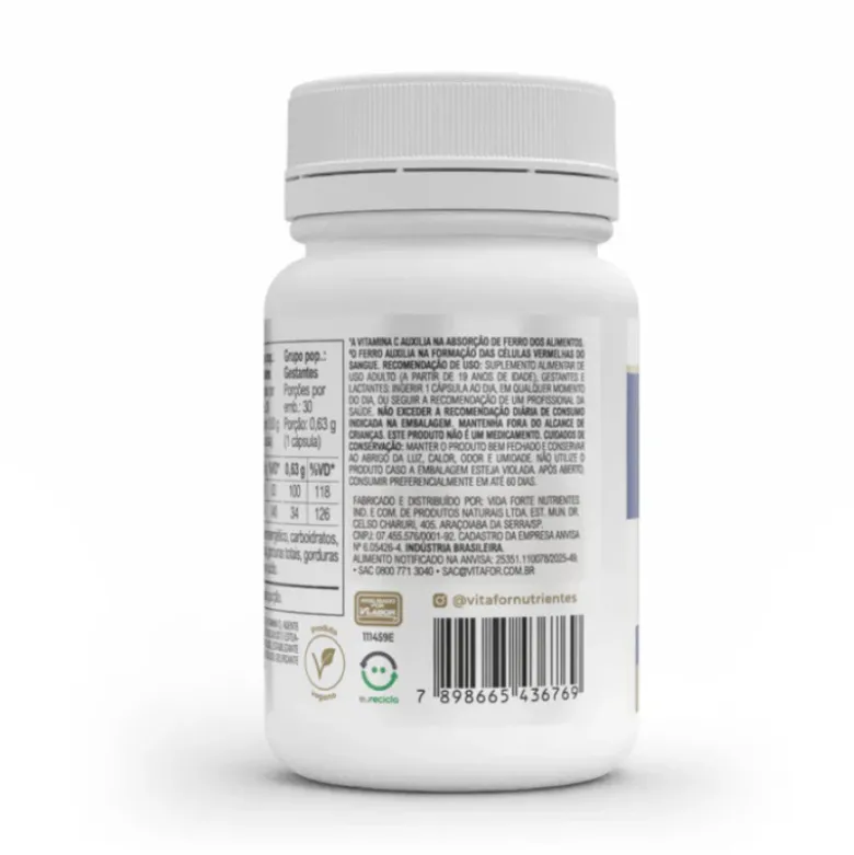 Vitafor Ferro Plus 30 Cápsulas | Reduz Cansaço e Apoia Sistema Imunitário