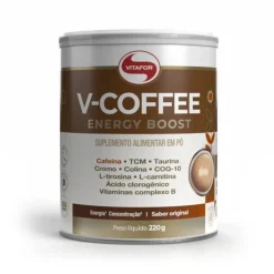 Vitafor V-Coffee Energy Boost 220g | Suplemento Alimentar Café -Aumenta Energia e Foco