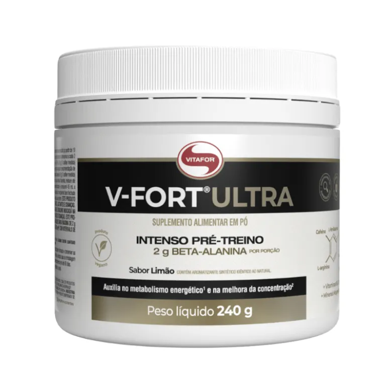 Vitafor V-Fort Pré-treino Ultra Beta Alanina Limão 240g