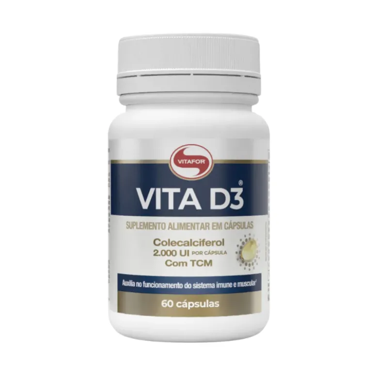 Vitafor Vita D3 Suplemento 60 Caps | Para Ossos e Imunidade