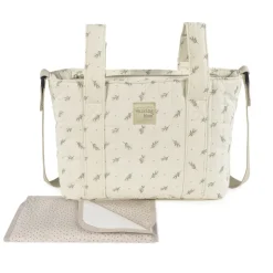 Walking Mum Mala Maternidade Tiracolo Mimosa Verde | Bolsa Carrinho Bebé Impermeável com Trocador