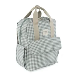 Walking Mum Mochila Maternidade I Love Vichy Green | Muda fraldas incluído