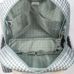 Walking Mum Mochila Maternidade I Love Vichy Green | Muda fraldas incluído