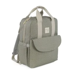 Walking Mum Mochila Maternidade Polka Dot Poppy Moss | Muda fraldas incluído