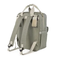 Walking Mum Mochila Maternidade Polka Dot Poppy Moss | Muda fraldas incluído