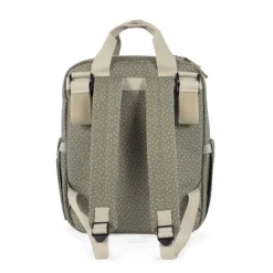 Walking Mum Mochila Maternidade Polka Dot Poppy Moss | Muda fraldas incluído
