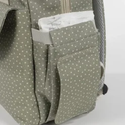 Walking Mum Mochila Maternidade Polka Dot Poppy Moss | Muda fraldas incluído