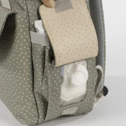 Walking Mum Mochila Maternidade Polka Dot Poppy Moss | Muda fraldas incluído