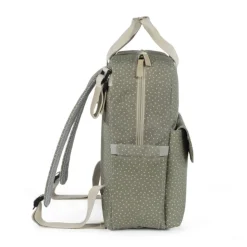 Walking Mum Mochila Maternidade Polka Dot Poppy Moss | Muda fraldas incluído
