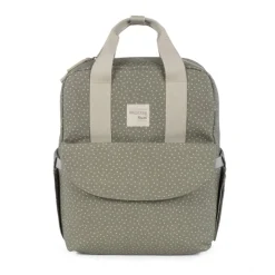Walking Mum Mochila Maternidade Polka Dot Poppy Moss | Muda fraldas incluído