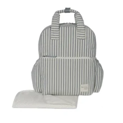 Walking Mum Mochila Maternidade Praliné Strips Matcha | Muda fraldas incluído