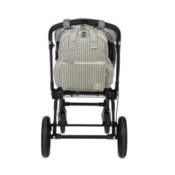 Walking Mum Mochila Maternidade Praliné Strips Matcha | Muda fraldas incluído