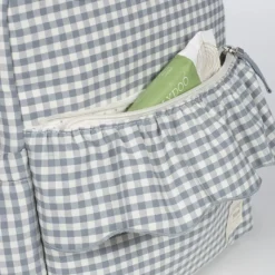 Walking Mum Mochila Maternidade Praliné Vichy Matcha | Muda fraldas incluído