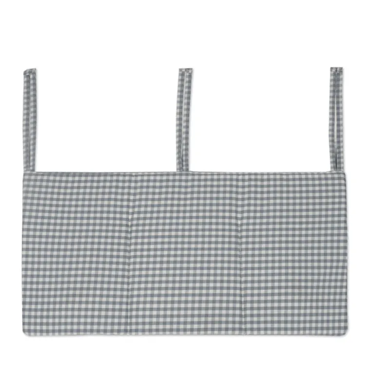 Walking Mum Organizador de Berço Praliné Vichy/Strips Matcha | Bolsos Bebé Cama Arrumação