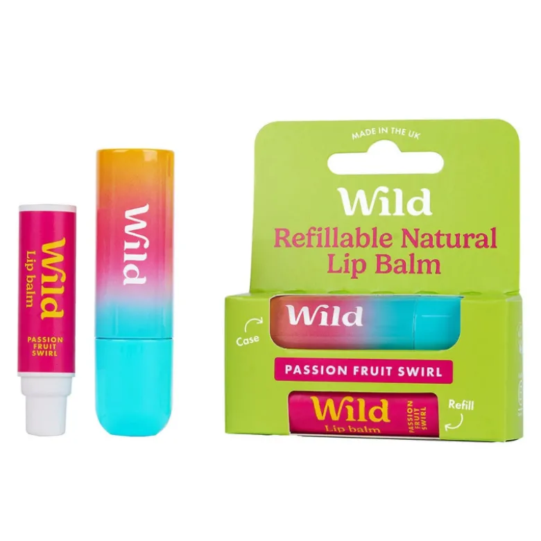 Wild Bálsamo Labial + Recarga Maracujá 4,5g | Hidratação Natural - Batom Recarregável