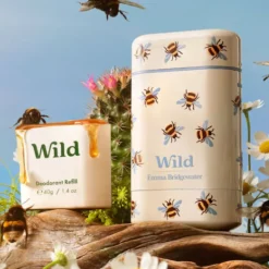 Wild Desodorizante Natural Caixa e Recarga Abelhas Mel e Flor Cacto 40gr