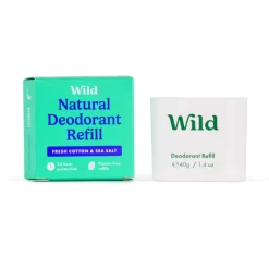 Wild Desodorizante Natural Recarga Algodão Fresco e Sal Marinho 40g
