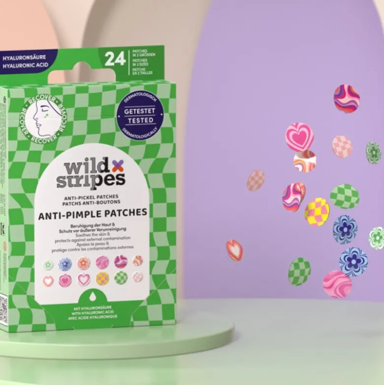 Wild Stripes Pimple Patches Groovy x24 |Ajudam a reduzir borbulhas e pontos negros