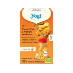 Yogi Tea Bio Infusão Fria Pêssego Manga 15 Saquetas | Infusão Fria