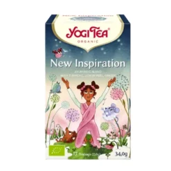 Yogi Tea Bio New Inspiration 17 Saquetas | Chá Ervas p/ Inspiração e Leveza | Curcuma, Gengibre, Limão | Sem Cafeína