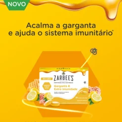 Zarbee’s Garganta & Imunidade Extra Mel e Limão 24 Pastilhas - Adultos e Crianças +8Anos