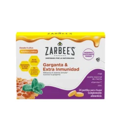 Zarbee’s Garganta & Imunidade Extra 24 Pastilhas - Adultos e Crianças +8 Anos